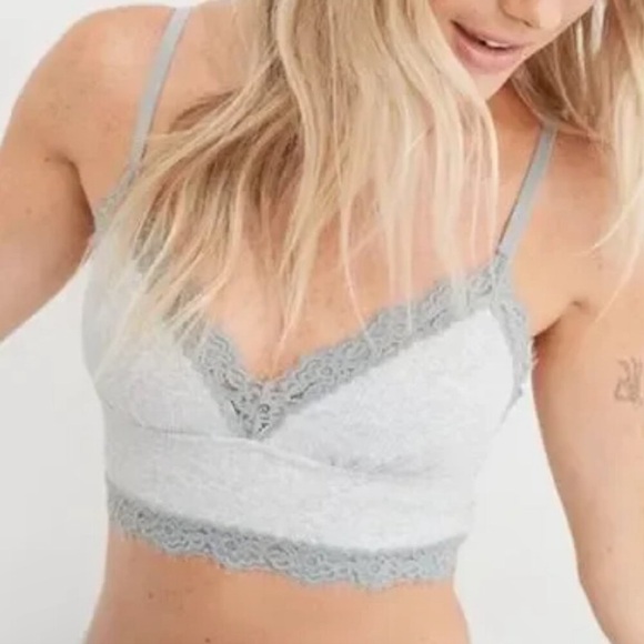 aerie Other - Gray Lace Trim Bralette Bras